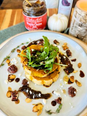 Delicata Squash Rings with Maple Onion Jam